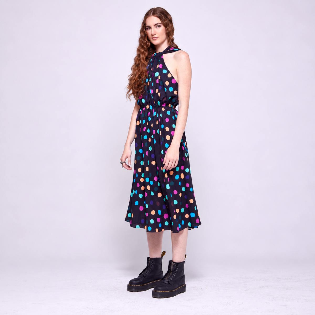 Magnolia | Halter Neck Midi Dress – Technicolor