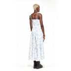 Anna | Shirred Tie Strap Midi Dress