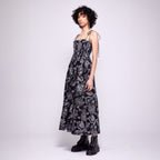 Anna | Shirred Tie Strap Midi Dress