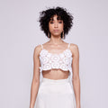 Anya | White Crochet Flower Cropped Cami