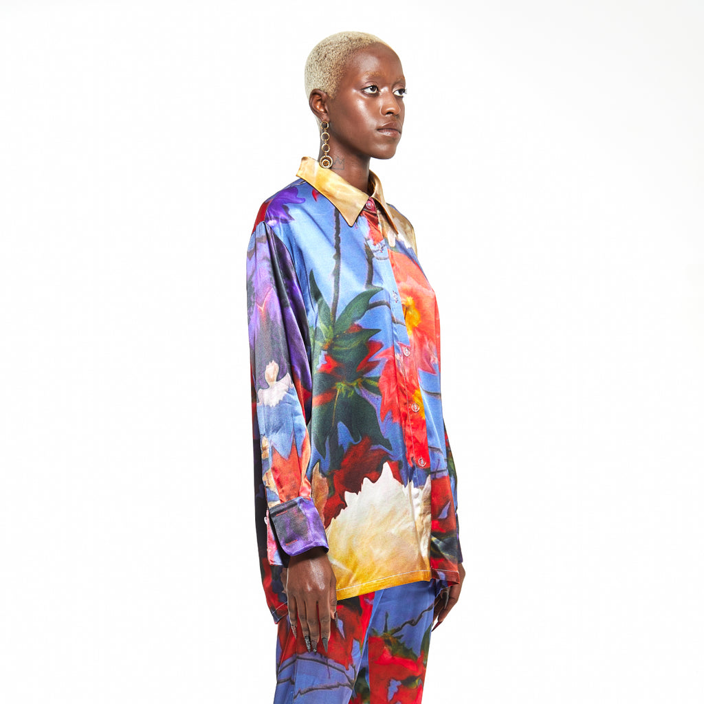 Carnation | Silk Button Up Shirt