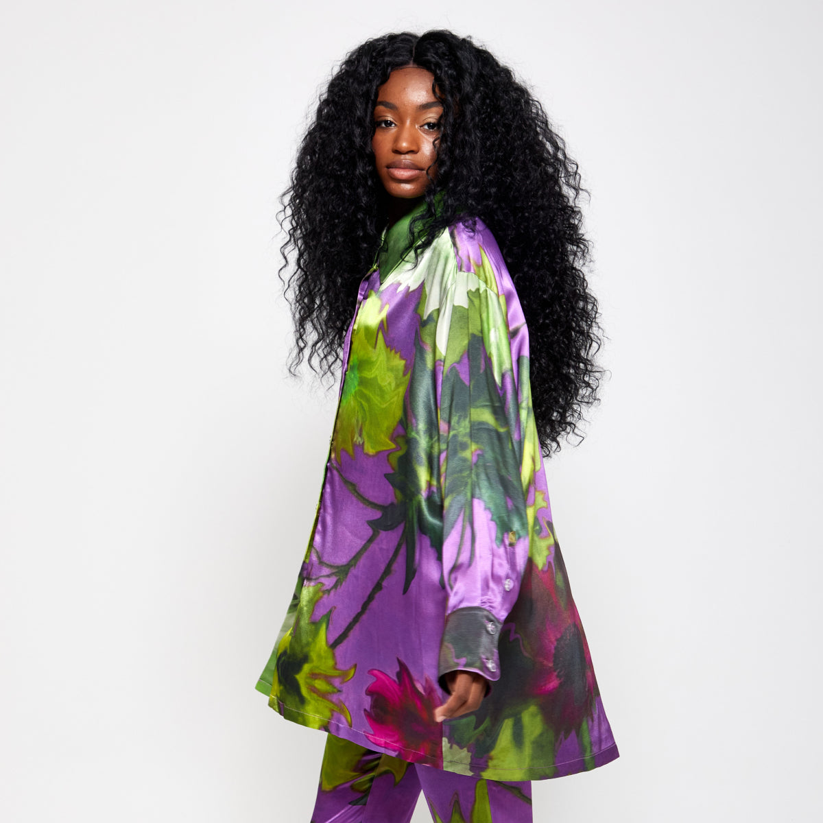 Carnation | Silk Button Up Shirt