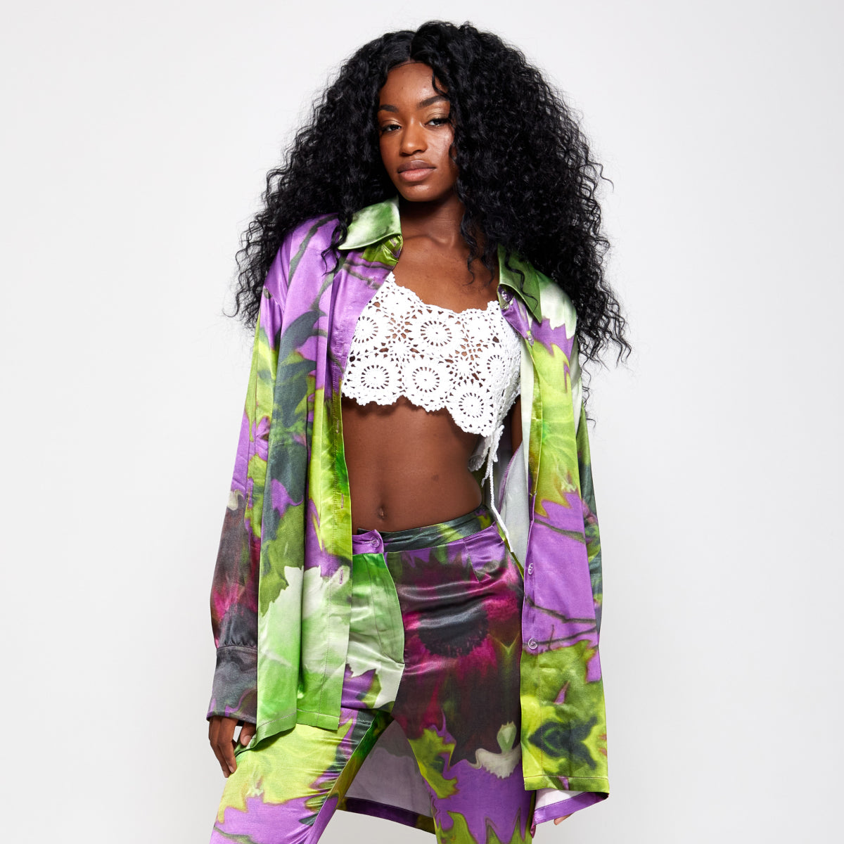 Carnation | Silk Button Up Shirt