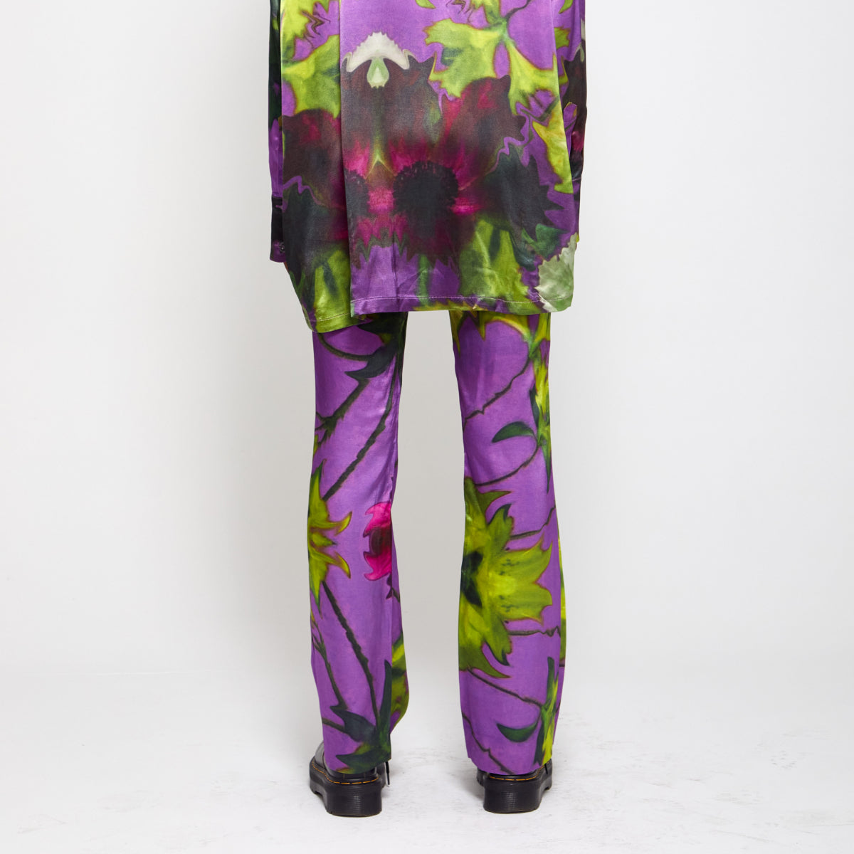 Chrysanthemum | Floral Silk Pants