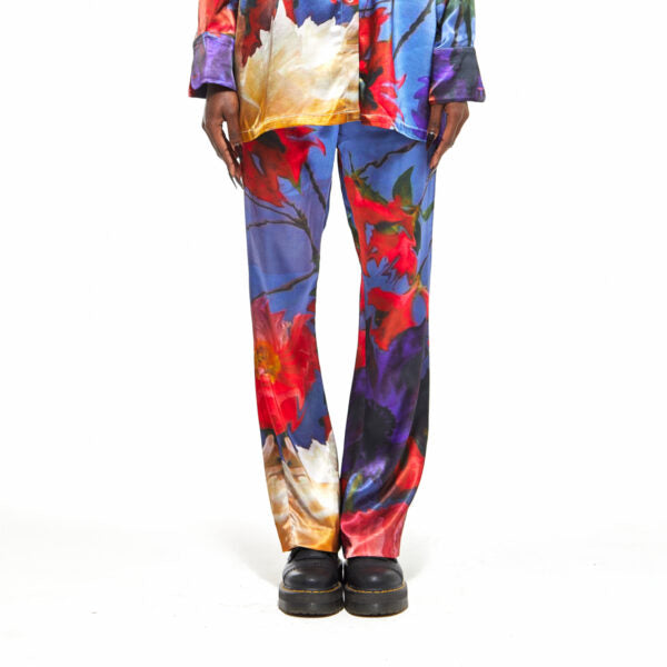 Chrysanthemum | Floral Silk Pants