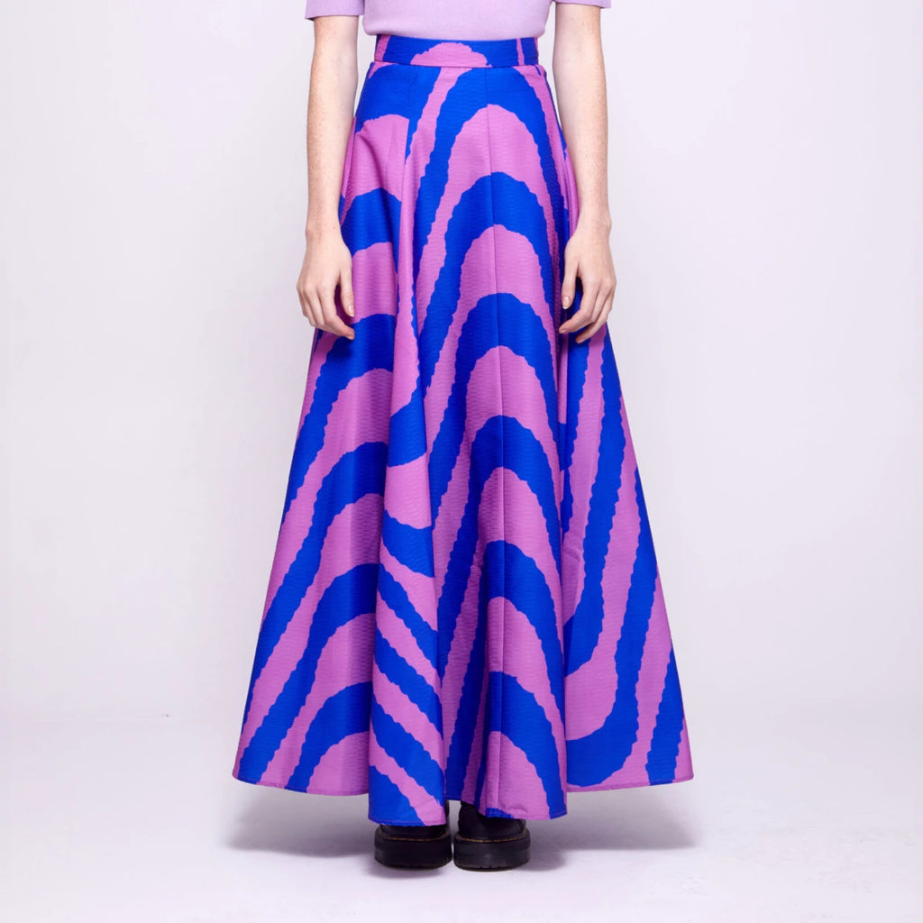 Dahlia | A-Line Skirt – Royal Blue & Orchid