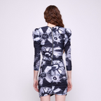 Flora | Form-Fitting Rouched Long Sleeve Dress