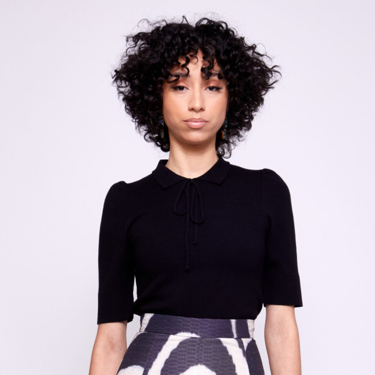 French Lavender | Tie Neck Collared Polo