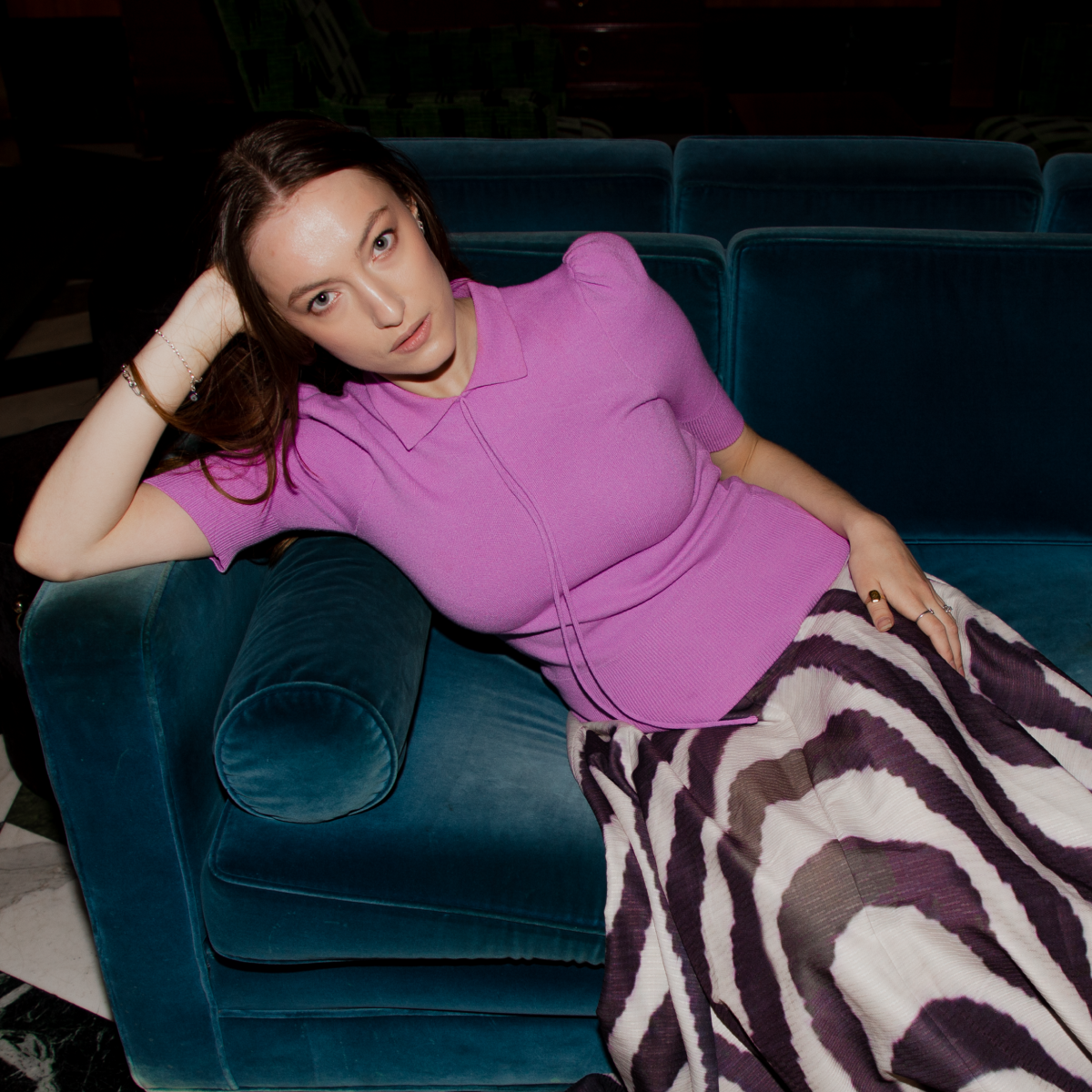 French Lavender | Tie Neck Collared Polo