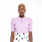 French Lavender | Orchid Tie Neck Collared Polo