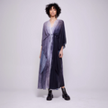 Lilac | Wide Sleeve Drawstring Duster Dress – Gradient of Gray