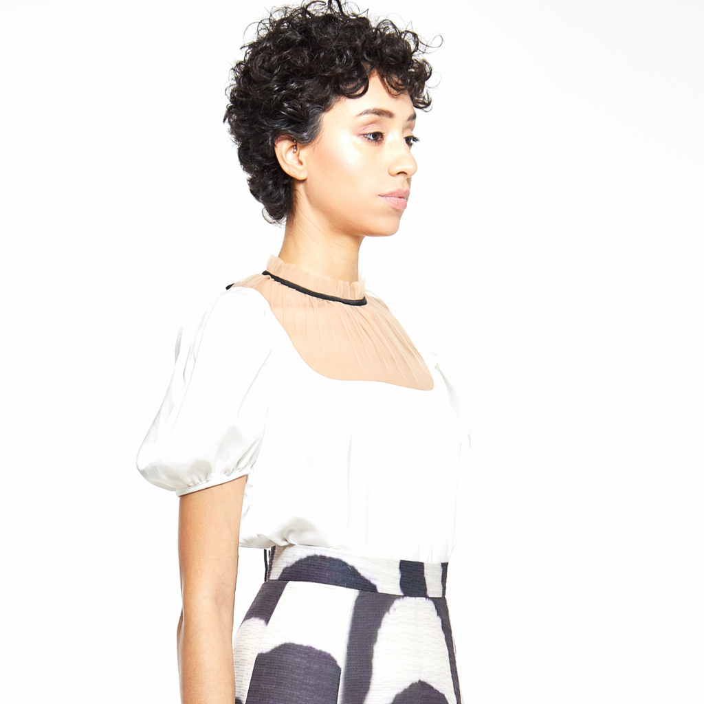 Nina | Puffed Short Sleeve Blouse