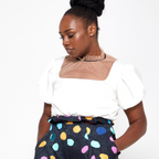 Nina | Puffed Short Sleeve Blouse