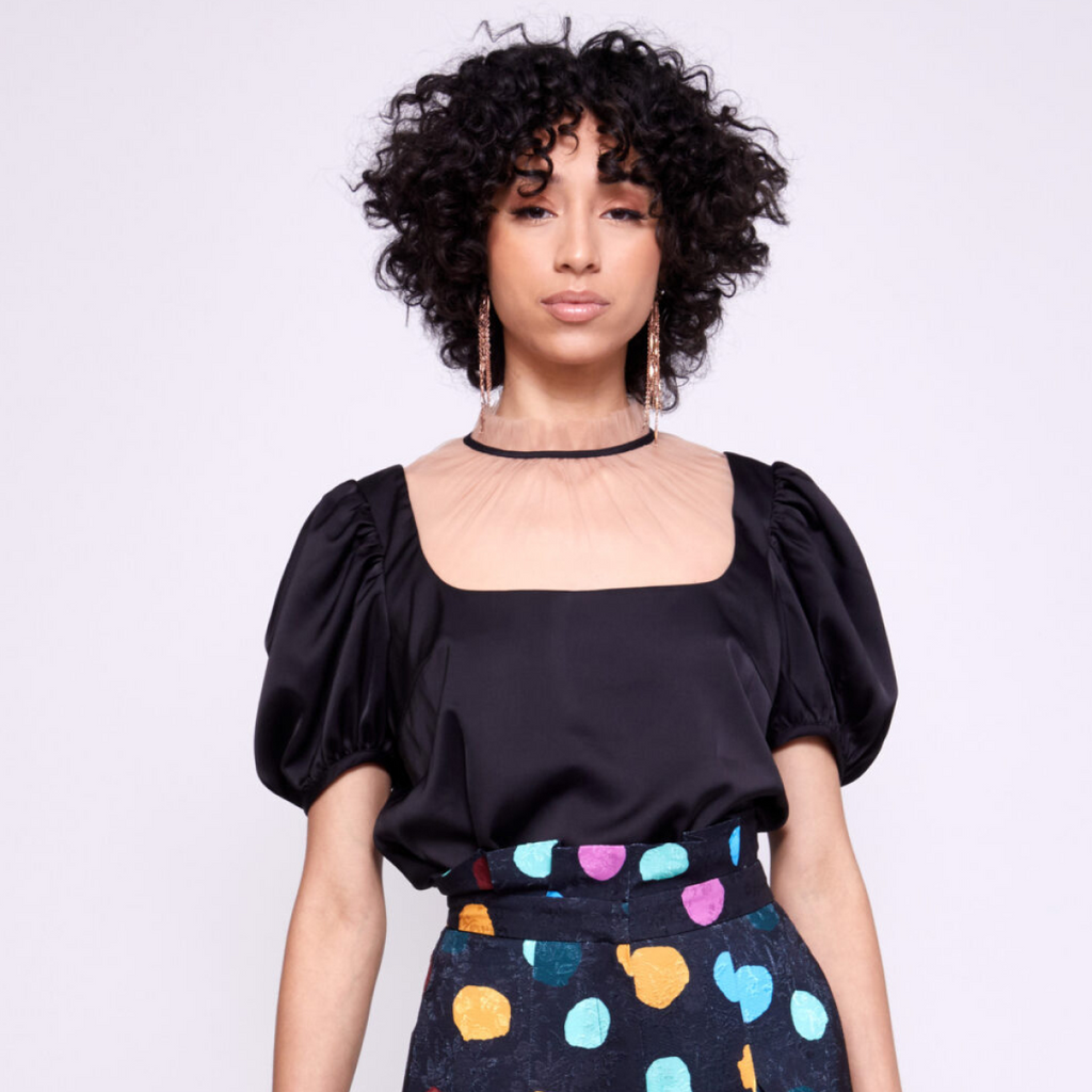 Nina | Puffed Short Sleeve Blouse