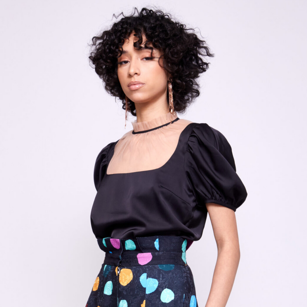 Nina | Puffed Short Sleeve Blouse