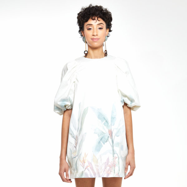 Palmas | Puffed Sleeve Mini Sheath