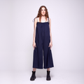 Pansy | Dark Blue Wide Leg Casual Jumpsuit