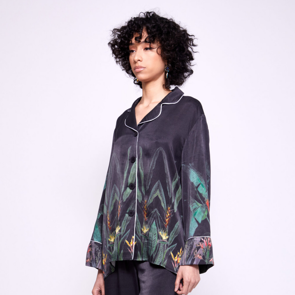 Sage | Silk Button Up Top