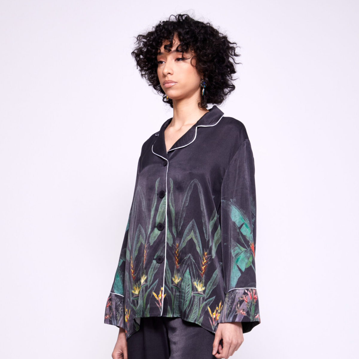 Sage | Silk Button Up Top