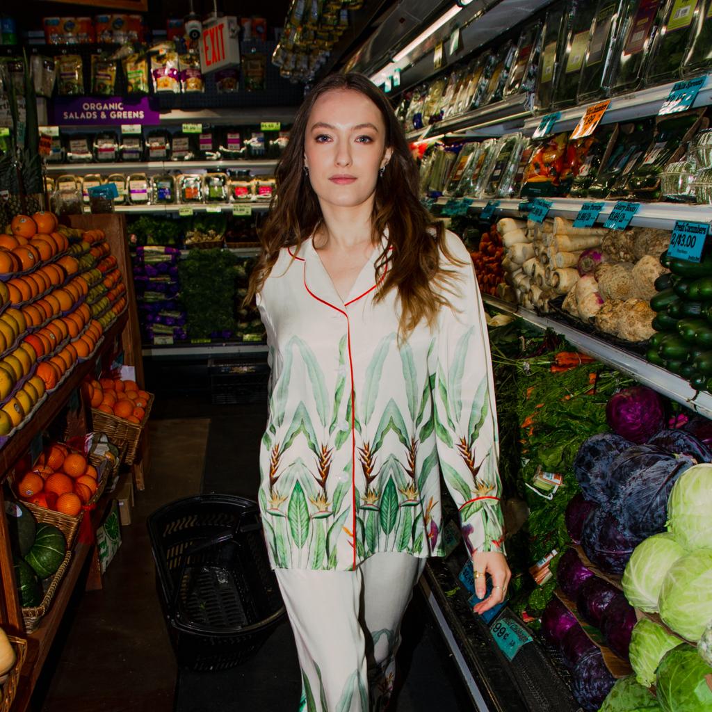 Sage | Silk Button Up Top