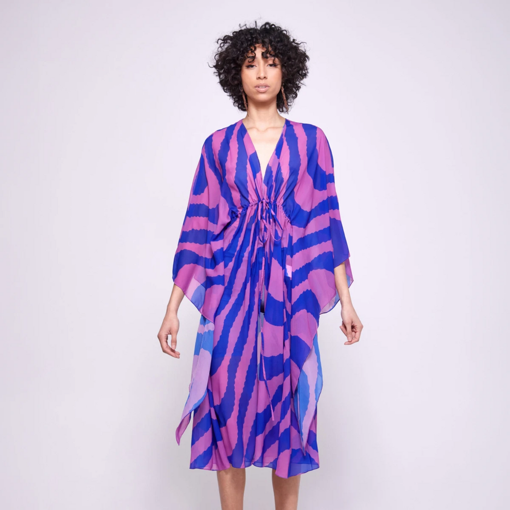 Tulip | Drawstring Duster – Royal Blue & Orchid