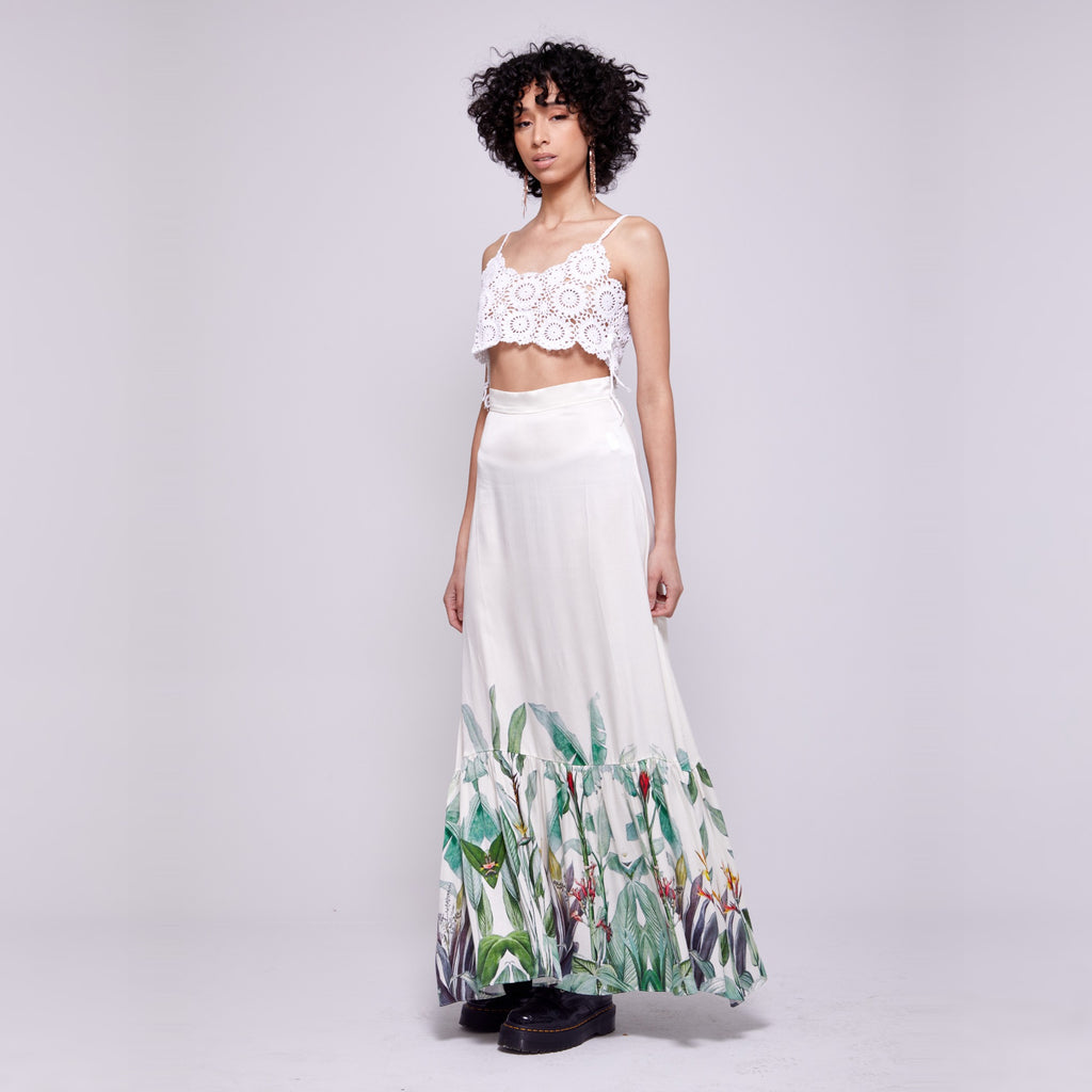 Anya | White Crochet Flower Cropped Cami