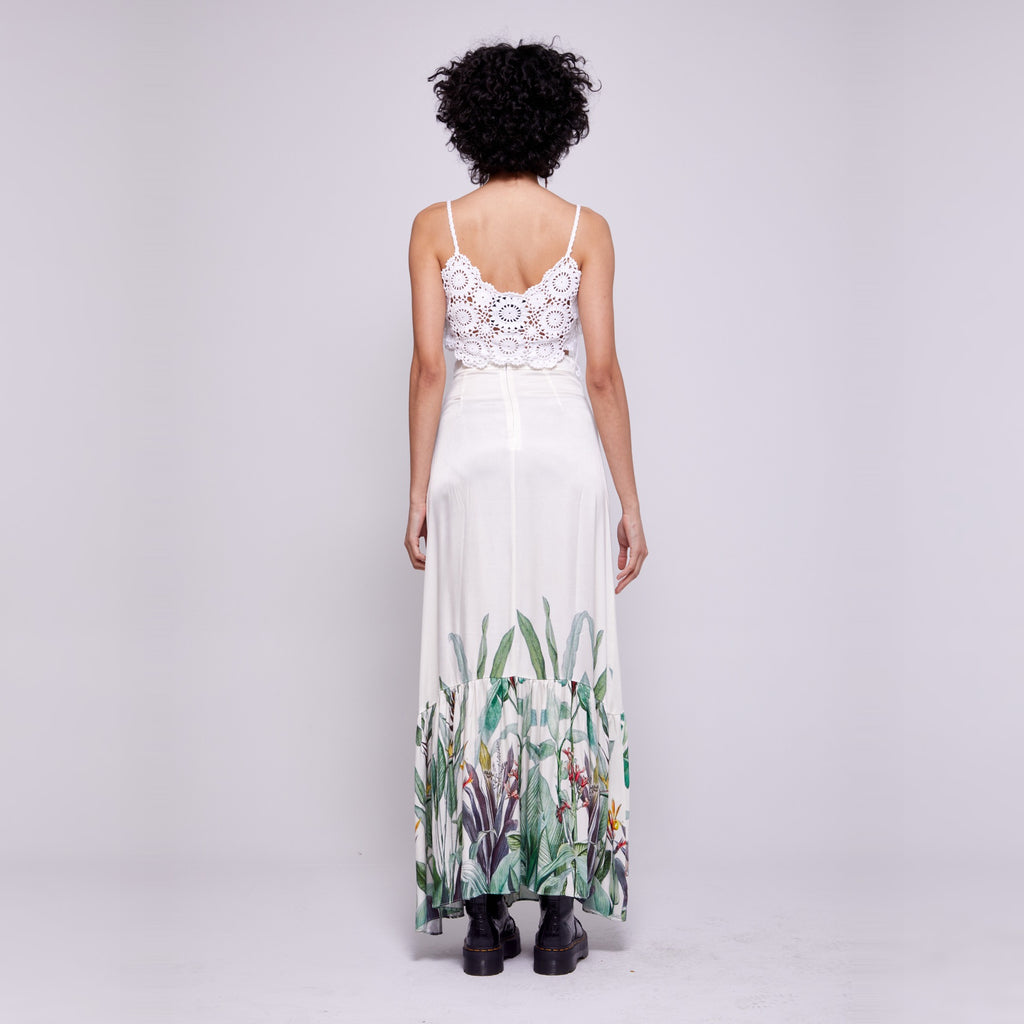 Anya | White Crochet Flower Cropped Cami
