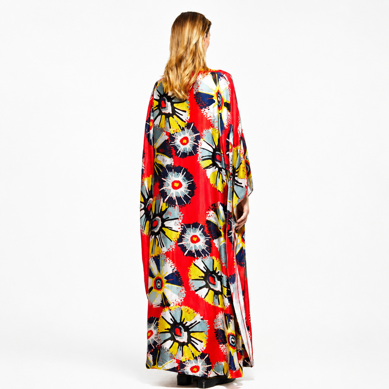 Archie | Wide Long Sleeve Kaftan Dress – Solar Flare Scarlett