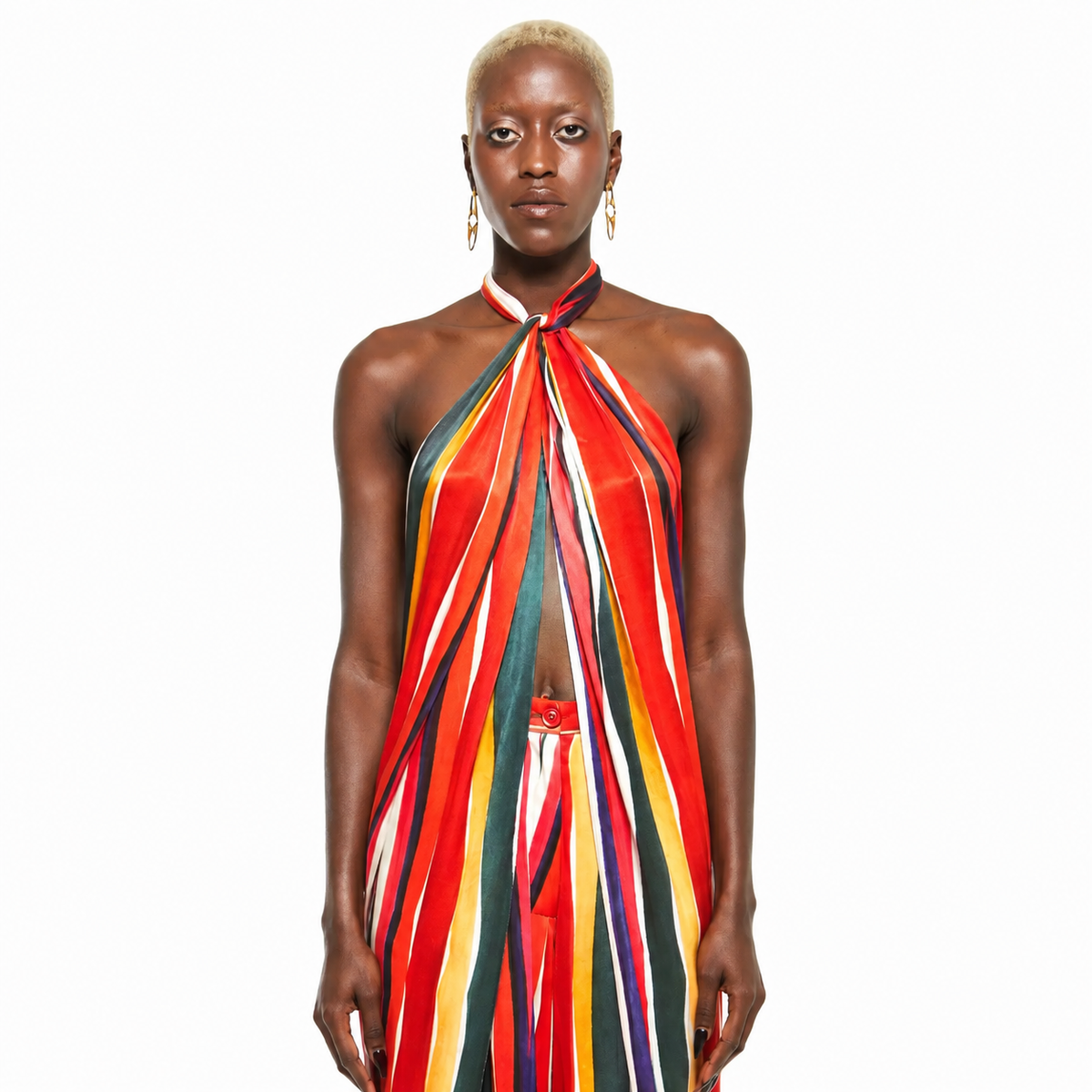 Bermuda | Cutout Halter Top – Yellow, Green & Red