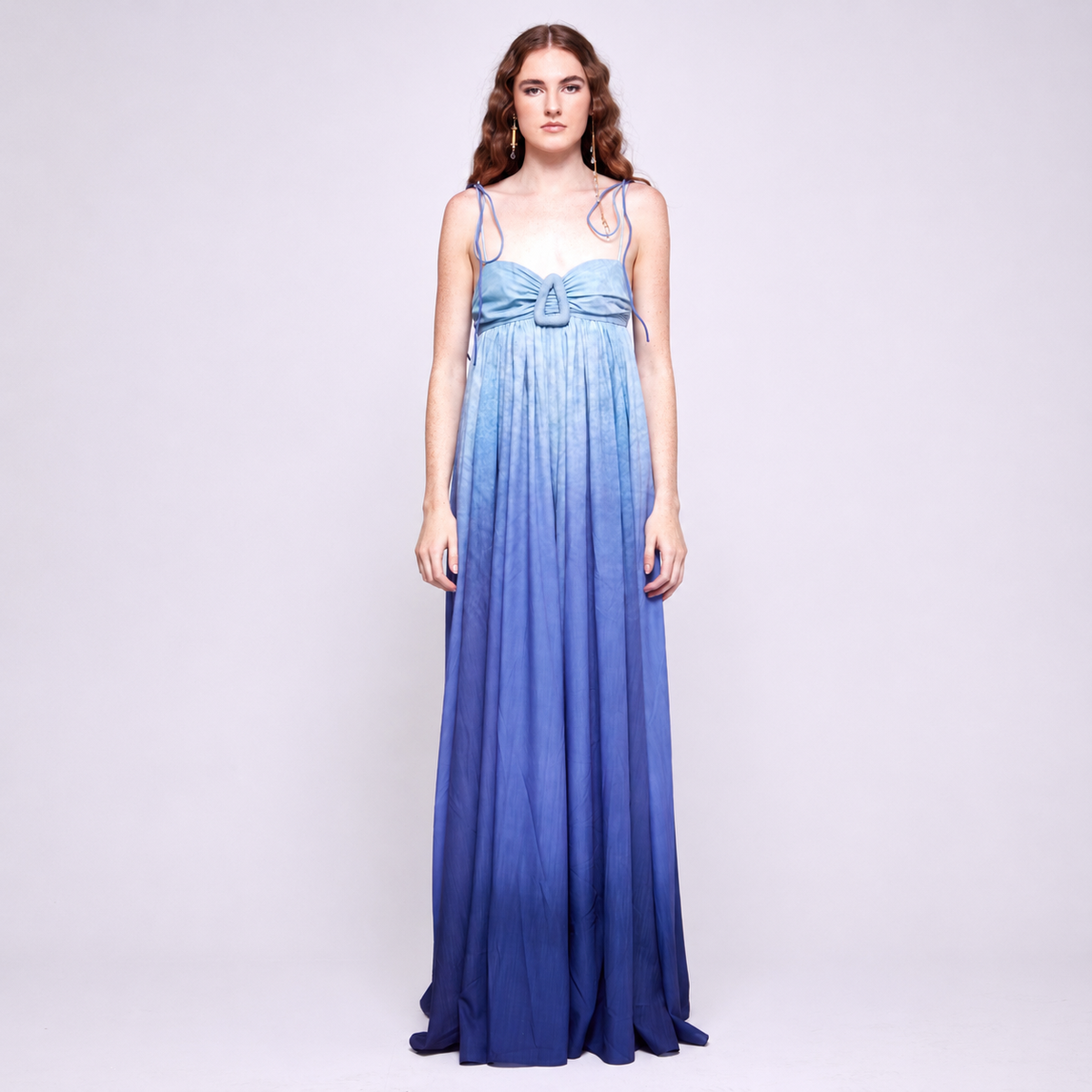 Daffodil | Empire Waist Flowing Dress – Gradient of Blue
