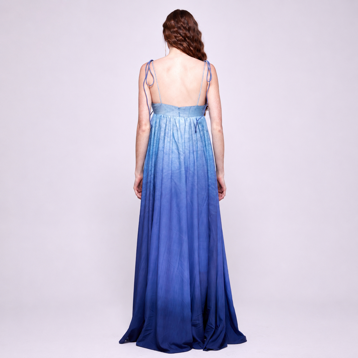 Daffodil | Empire Waist Flowing Dress – Gradient of Blue