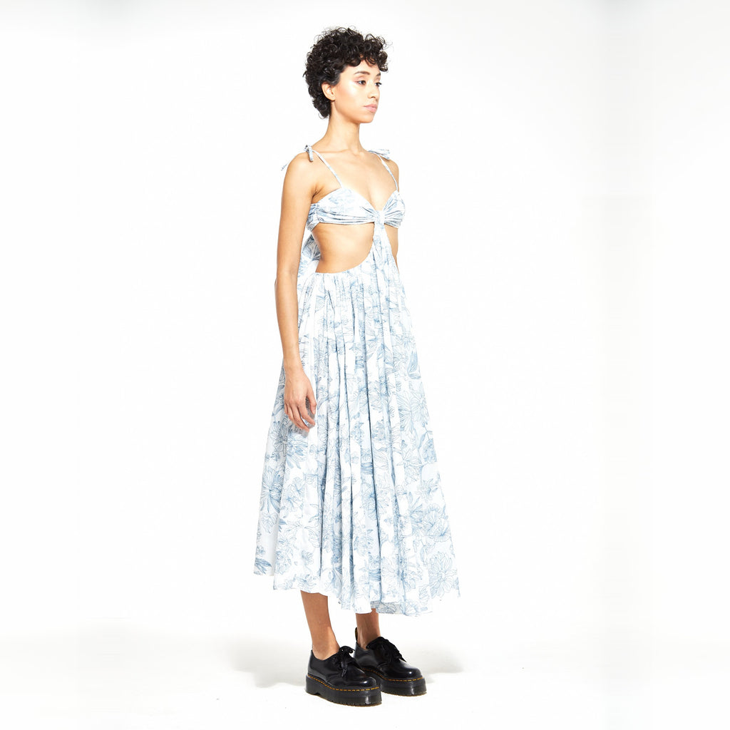 Daisy | White Cutout Top Midi Dress