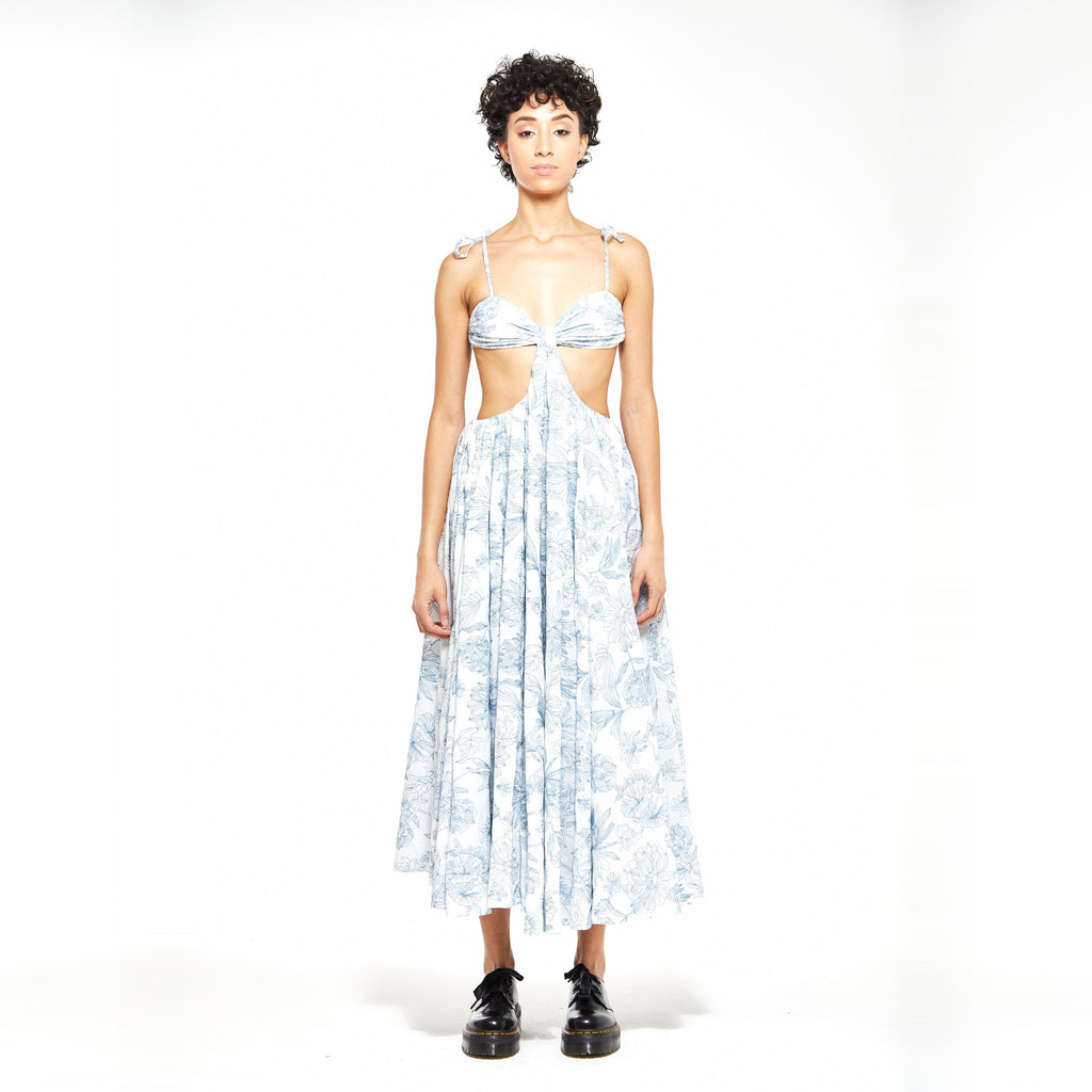 Daisy | White Cutout Top Midi Dress