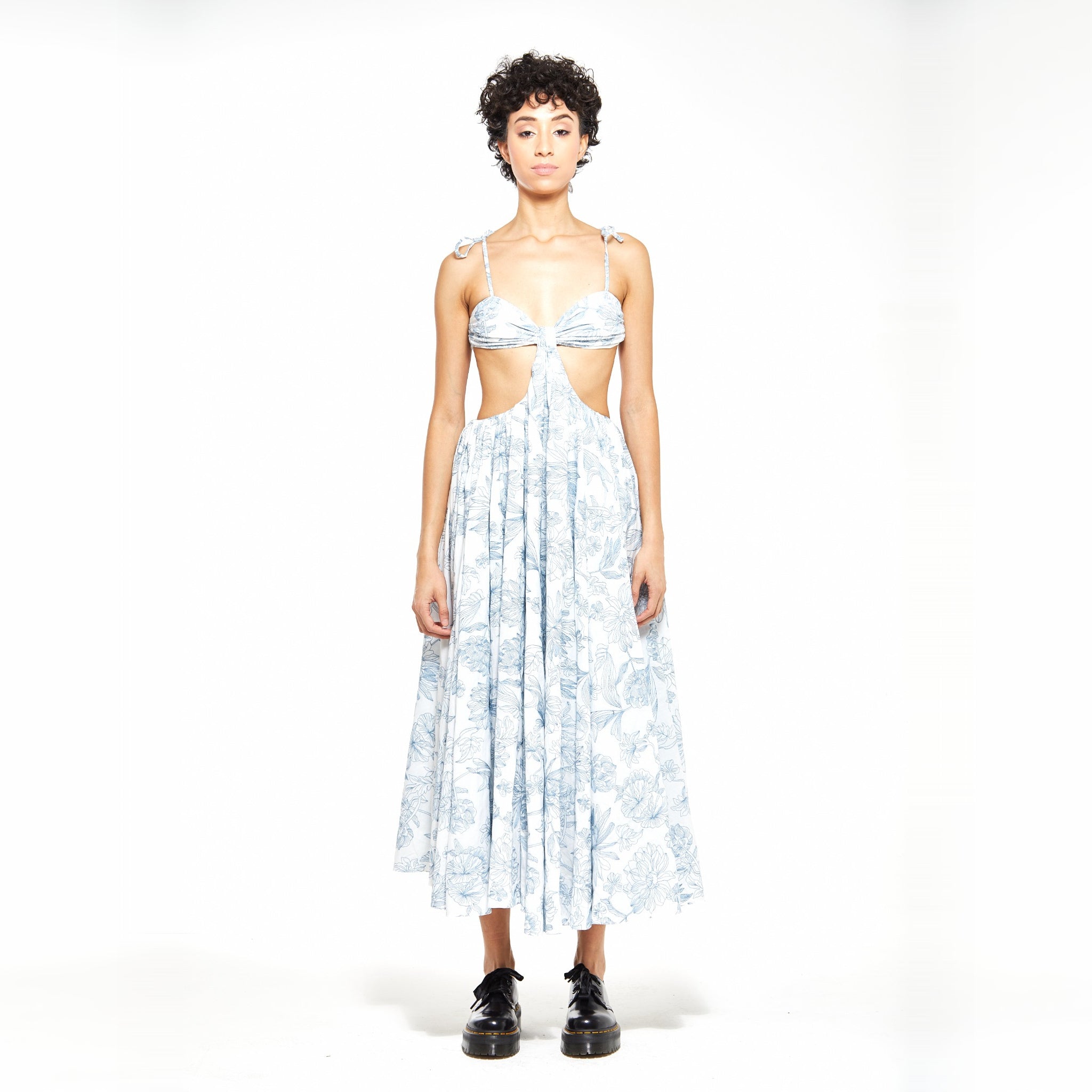 Daisy | White Cutout Top Midi Dress