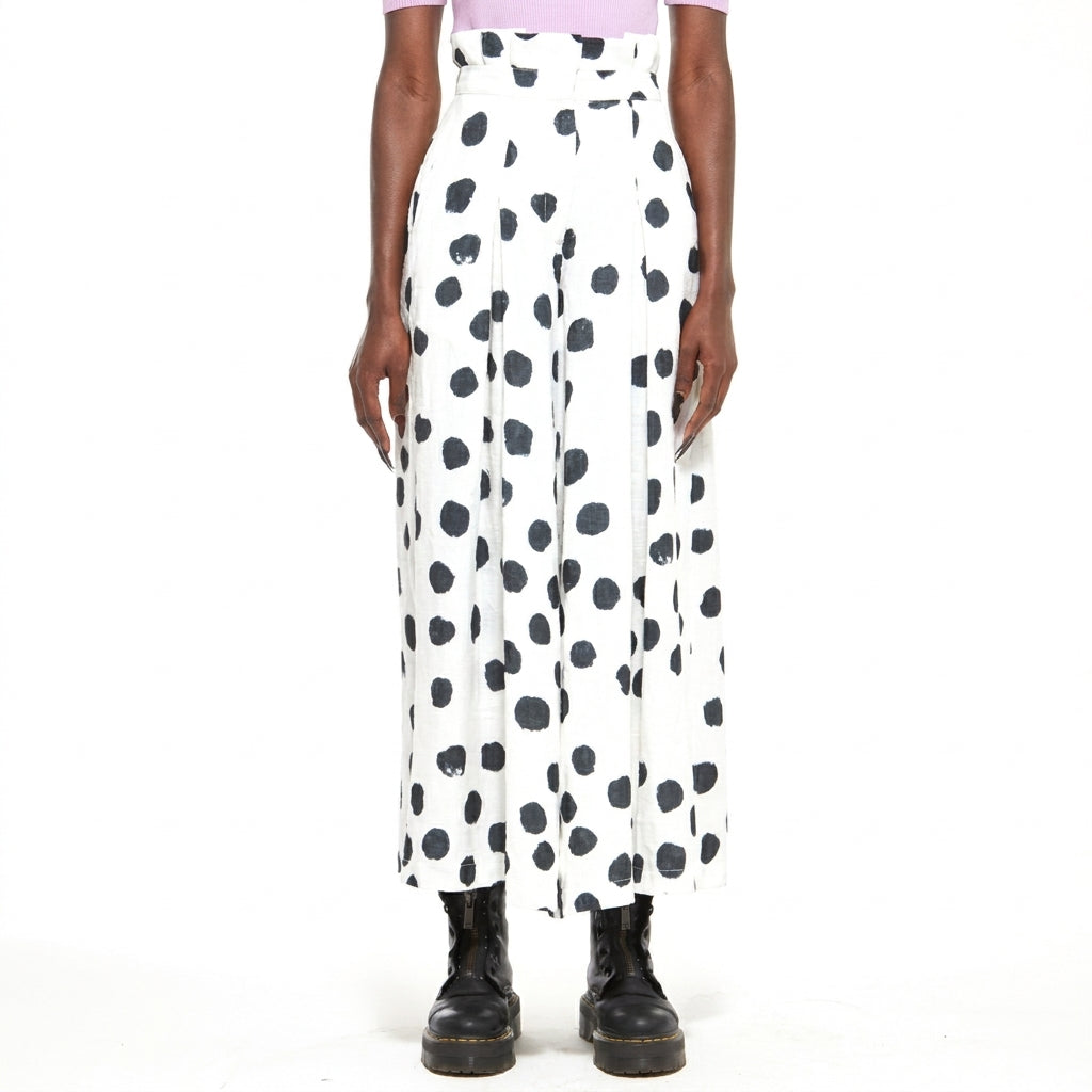 Harmony | Polka Dot Palazzo Pants – White & Black