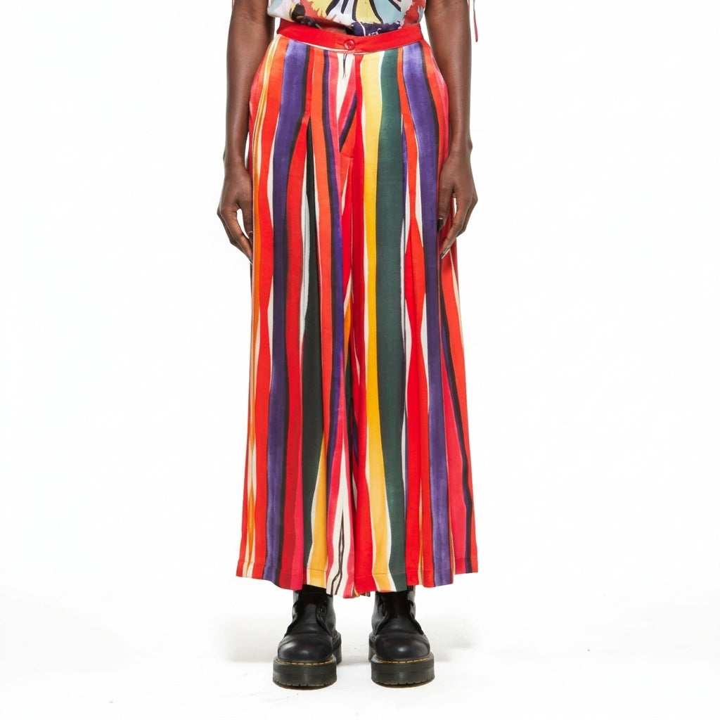 Bali | Wide Legged Pants – Orange, Yellow, Green & Red