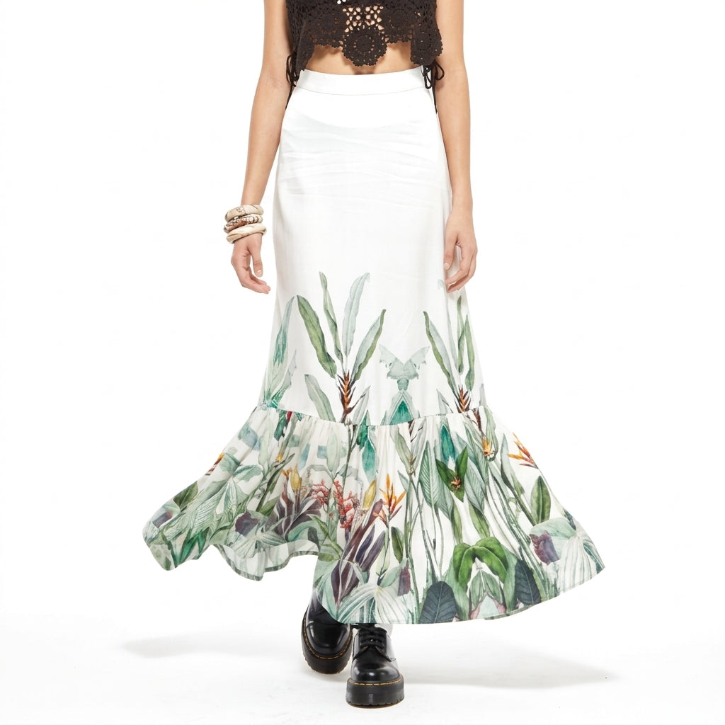 Zinnia | Daytime Garden Print Maxi Skirt