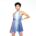 Wisteria | Halter Neck Fancy Romper Set – Gradient of Blue