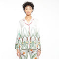 Sage | Daytime Garden Silk Button Up Top