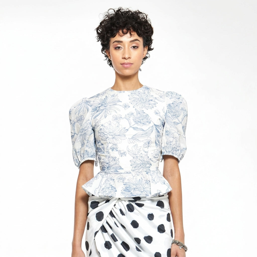 Addie | White Puffed Sleeve Blouse