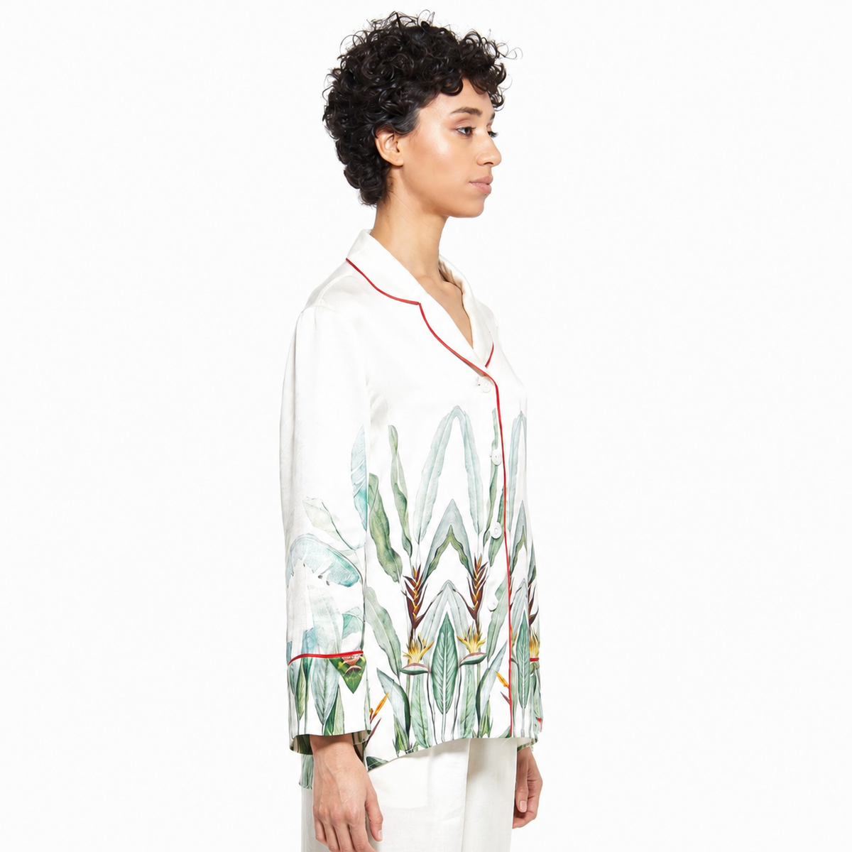Sage | Daytime Garden Silk Button Up Top