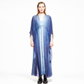 Lilac | Wide Sleeve Drawstring Duster Dress – Gradient of Blue