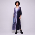 Lilac | Wide Sleeve Drawstring Duster Dress – Gradient of Gray