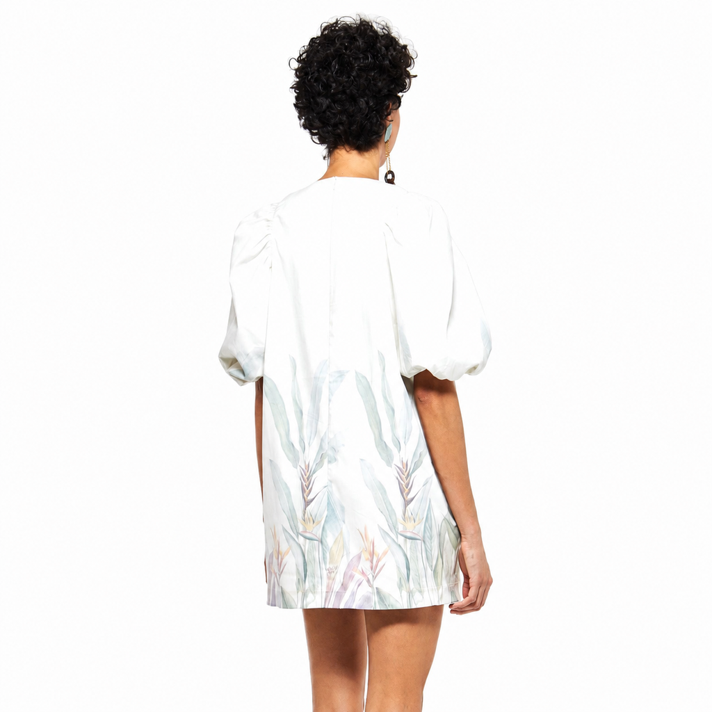 Palmas | Daytime Garden Puffed Sleeve Mini Sheath