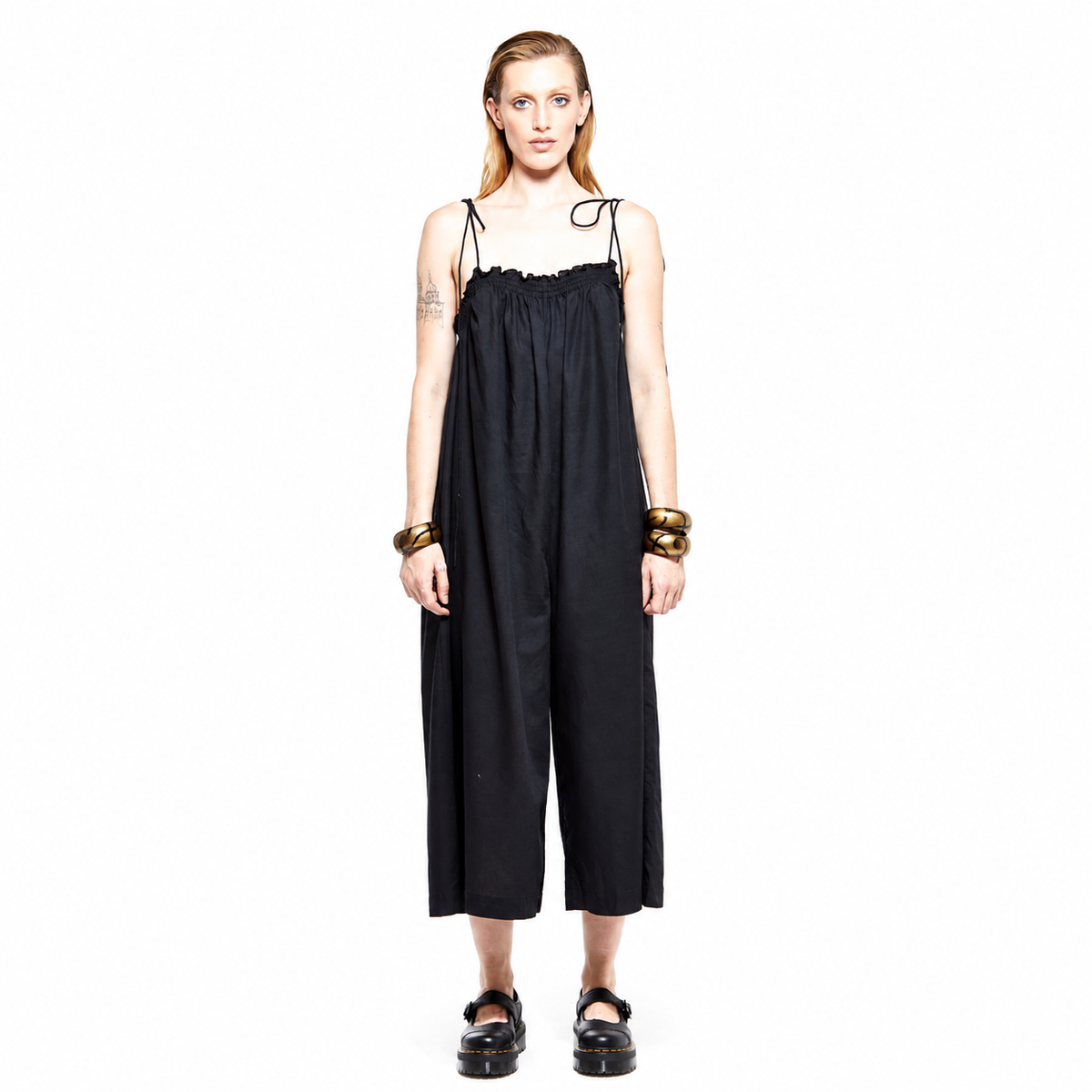 Pansy | Black Wide Leg Casual Jumpsuit