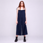Pansy | Dark Blue Wide Leg Casual Jumpsuit