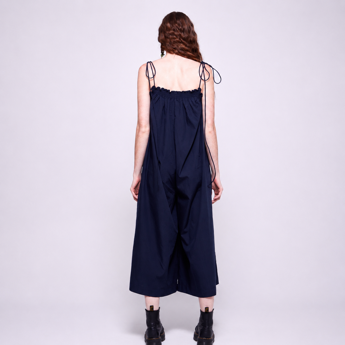 Pansy | Dark Blue Wide Leg Casual Jumpsuit